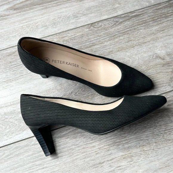 Peter Kaiser Black Woven Fabric Pump - Picture 2 of 14
